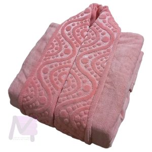 حوله تن پوش یقه ابریشم گلبهی,حوله تن پوش یقه ابریشم گلبهی